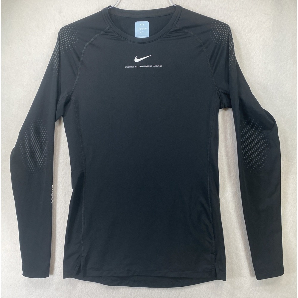 Nike NOCTA Long Sleeve Compression Shirt Black Drake Men's Large DA3920-010 C116